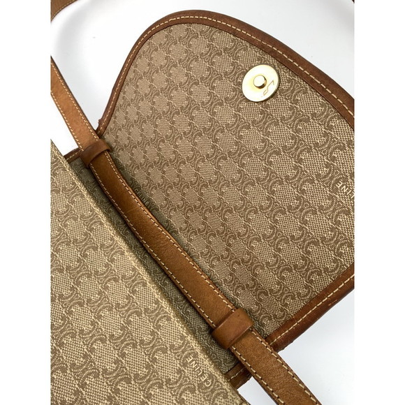 Celine Macadam Pattern Shoulder Bag Beige - Picture 8 of 14